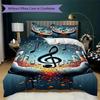 1PC Musical Elements Bedding Quilt Set Quilt Cover Pillowcase Home Decoration Birthday Gift (1 * Duvet Cover + 2 * Pillowcase, Without core)A13