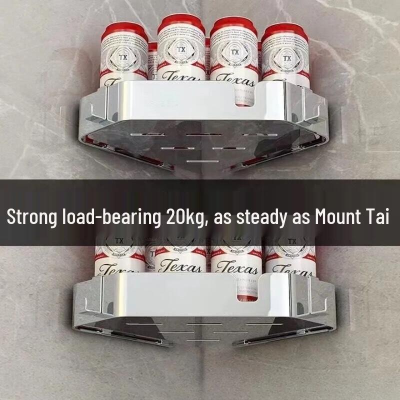 304 Stainless Steel Bathroom Corner Storage Shelf