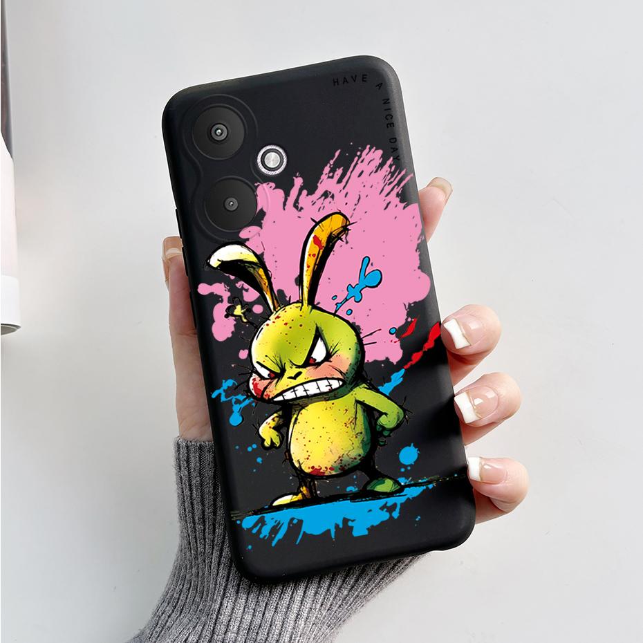 For Xiaomi Redmi 13C 4G 5G Phone Cases Back Cover Cute Rabbit Panda Soft Silicone Protective Matte Bumper For Redmi 13 C Fundas