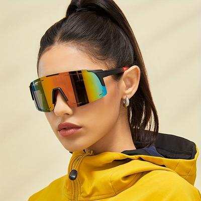 Sportowe okulary przeciwsłoneczne z zapięciem typu wrap around dla kobiet i mężczyzn, jednoczęściowe, modne, bezramkowe okulary przeciwsłoneczne do jazdy na rowerze i surfowania