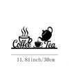 Vintage Metal Coffee Tea Wall Decor with Antique Wrought Iron Scrollwork Icons Gift for Kitchen Cafe