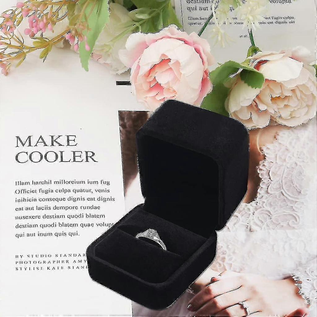 2pcs Velvet Ring Box For Engagement Ring Gift Boxes Classic Jewelry Box