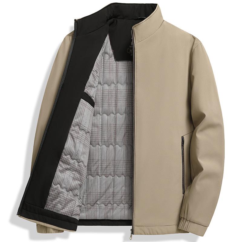 

Новая осенне-зимняя мужская хлопковая одежда, повседневная деловая одежда с воротником-стойкой, легкая хлопковая одежда, одежда для пап среднего возраста, хлопковые куртки 4XL