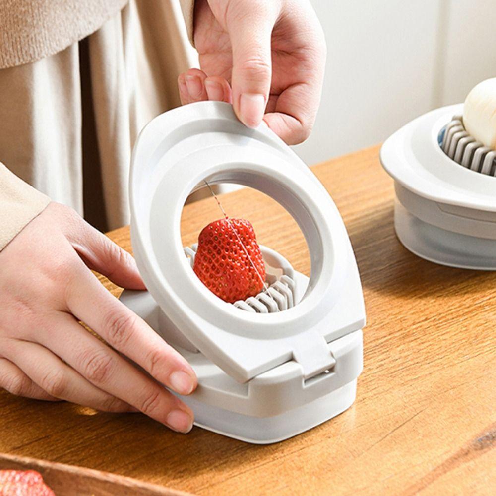 Manual Boiled Egg Cutter with Storage Box Fruit Garnish Chopper 3 in 1 Egg Slicer Kitchen Use
