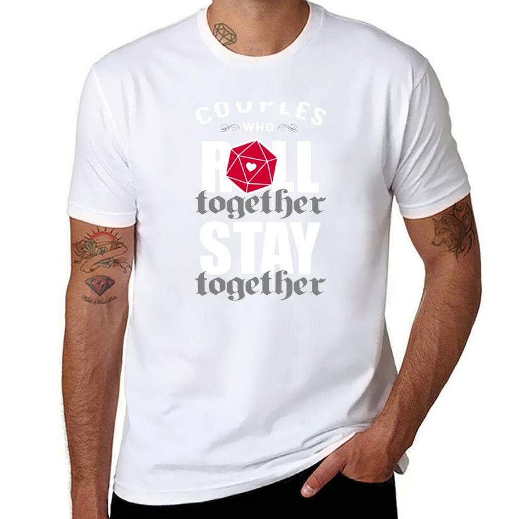 Couples who roll together stay together D20 TShirt Casual Street Style Short Sleeve Tee