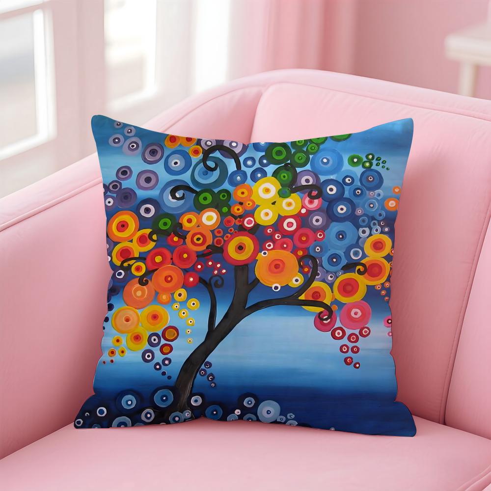 C-ColoredS T-TreeS Cushion Cover Comfortable Reversible Pillow Cover Ideal for Car Sofa Bedroom & Beyond