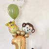 58pcs Wild Jungle Party Theme Gold Number 1-9 Balloon Garland Kit Birthday Baby Shower Gender Reveal Party Supplies Decorations