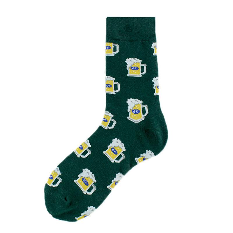 CHAOZHU Men's Funny Socks Cartoon Beer Business Fashion Crew Socks Xmas Father's Day Birthday Gift Casual Socks