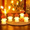 Halloween Light Up Pumpkin Ghost Figurine Decorative Tabletop LED Night Light Halloween Party Decoration Indoor Outdoor Seasonal Ornament
