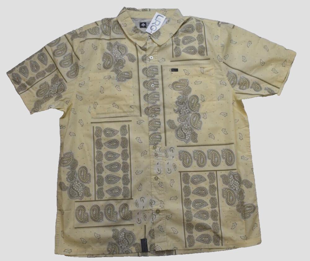 

Lifted Research Group LRG Mens Paisley Trenchtown Woven Birch Shirt NWT Small Unisex T-Shirt M