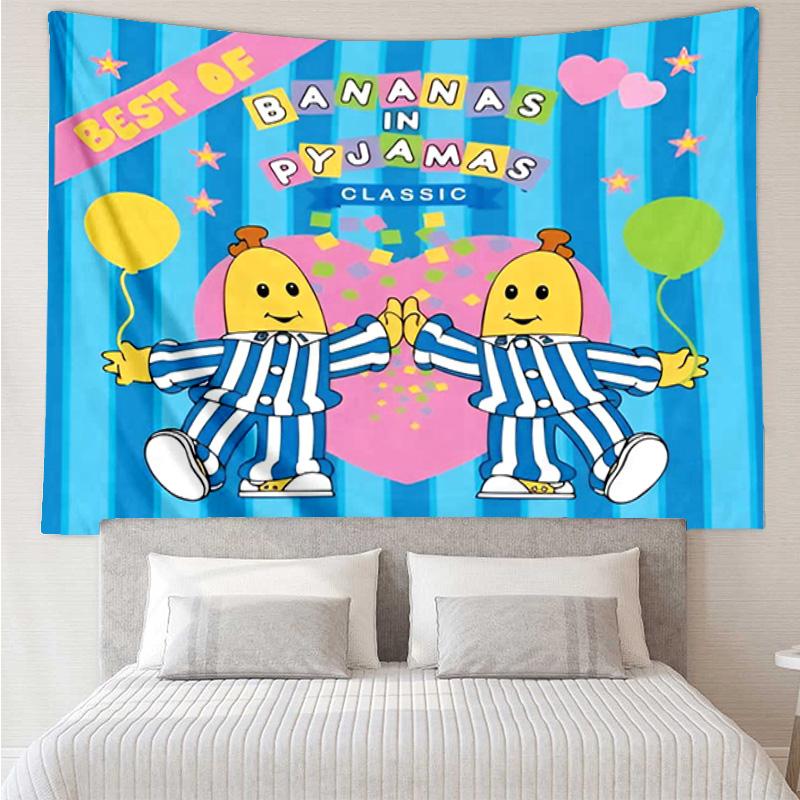 Bananas In Pyjamas Classic Tapestry Room Decoration Wall Hanging for Living Room Bedroom, dormitory, Birthday and Christmas gifts