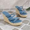 Modeschuhe für Damen Übergröße Sommermode Plateau-Keilsandalen Peep-Toe-Sandalen Lässige rutschfeste Strand-Fußbekleidung Damen-Sandalen 36-42