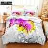 Helles Blumen Bettwäsche Set Bettbezug Set 3D Bettwäsche Digitaldruck Queen Size Bettwäsche Set Mode Design