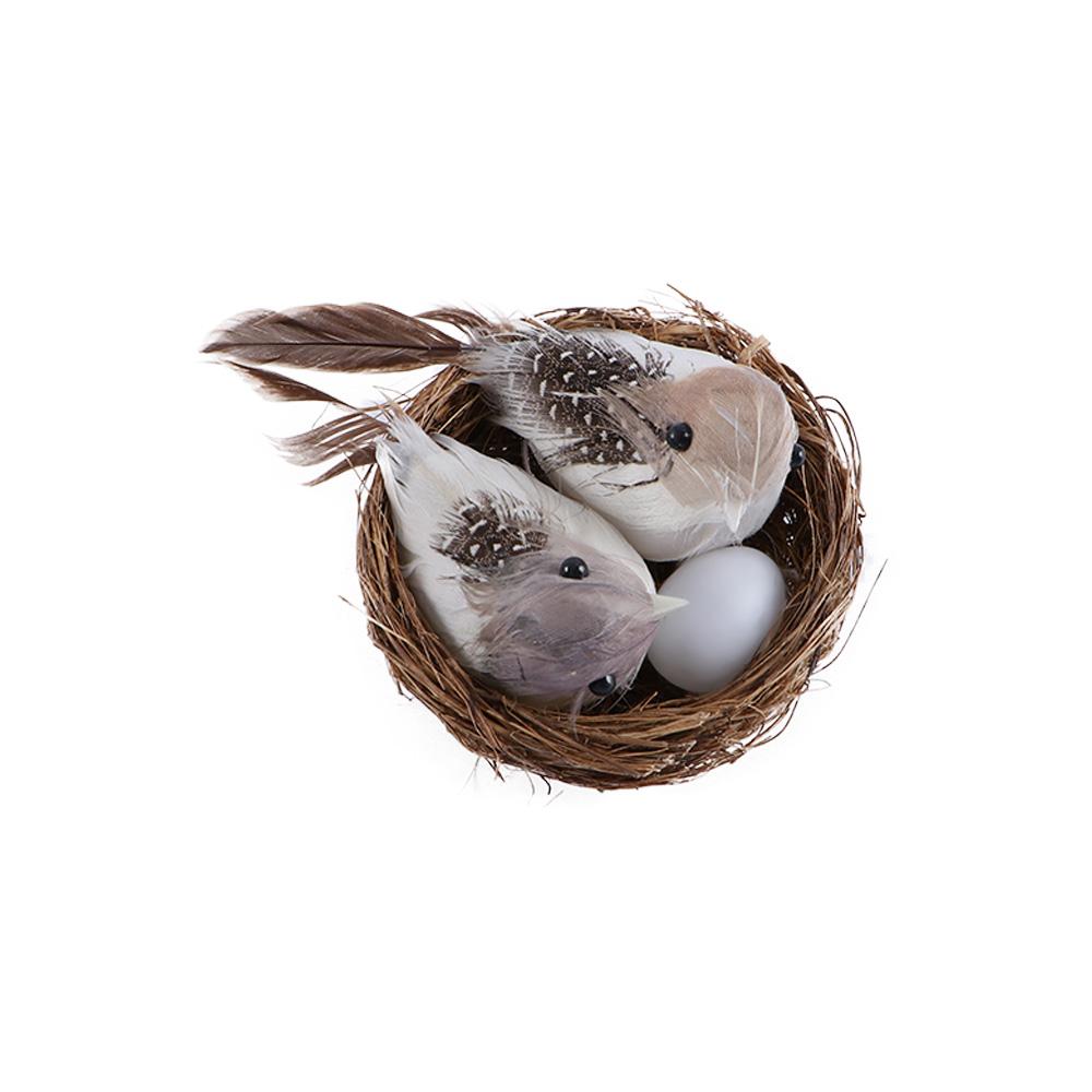 Feathered Car Garden Ornaments Miniature Lawn Home Decor Artificial Birds Birds Egg Bird Nest