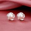 2024 French Retro S925 Sterling Silver Pearl Stud Earrings for Women – High-End Light Luxury Ear Cartilage Studs