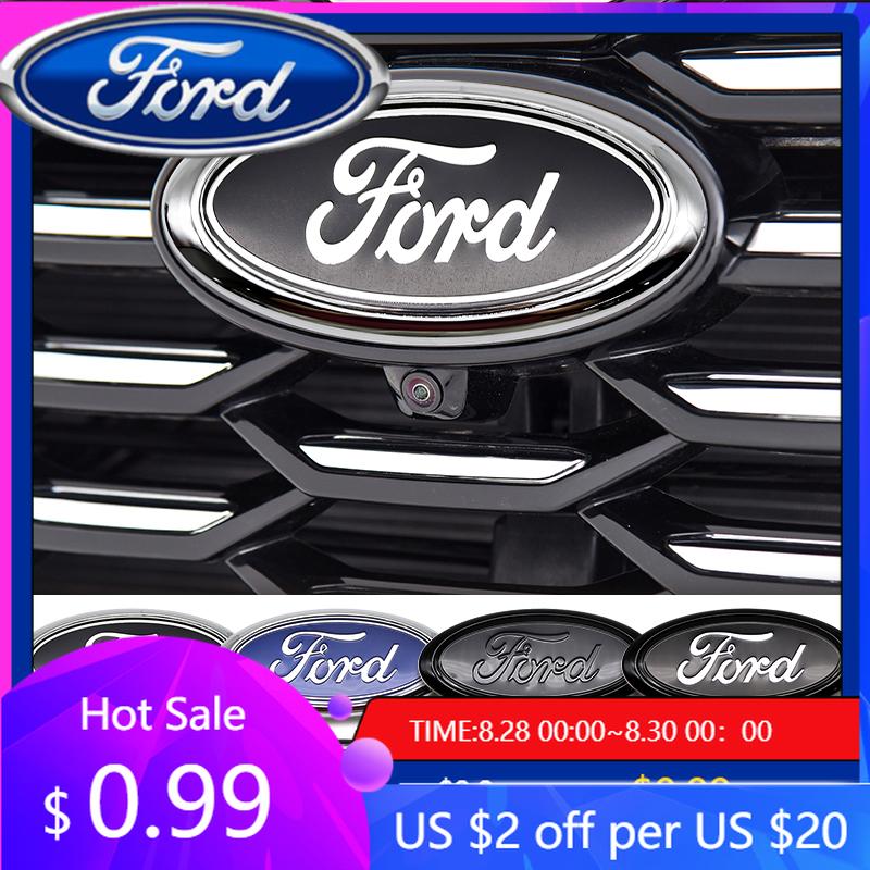 New 2026 Car Sticker 1Pc 17.5cm Car Front Rear Emblem Badge Trunk Hood Decal Sticker For Ford Edge Escape Fiesta Transit Ranger