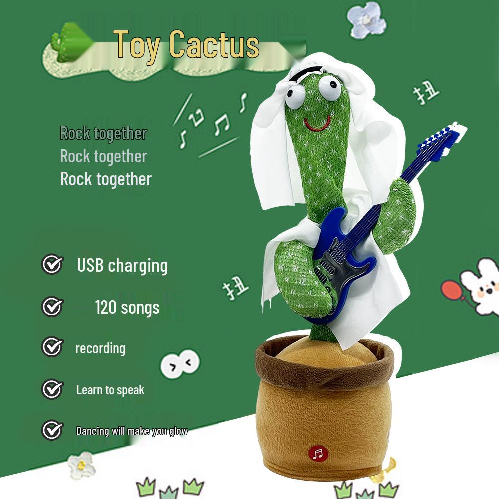 Talking & Dancing Cactus Toy - Wobbly Plush Doll Gift for Kids