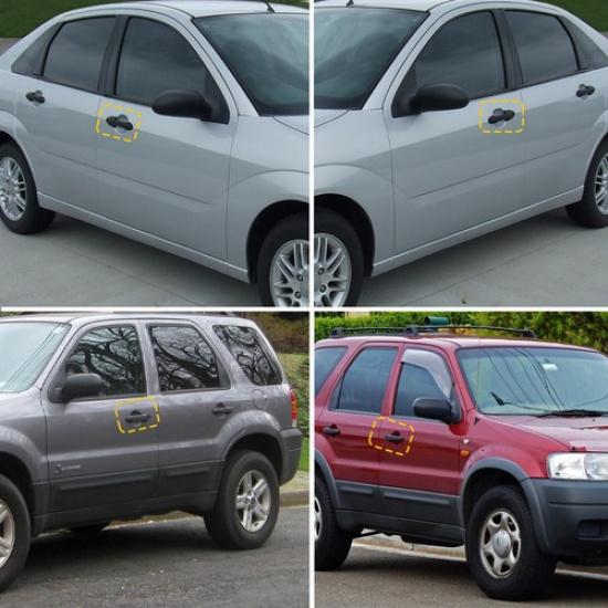 2X Door Exterior Handle Front 2000-2007 For Ford Driver Side Focus 4-Door Sedan