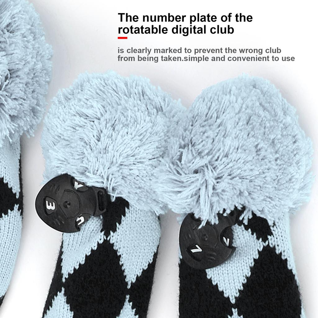 3Pcs Polyester Wool Knitting   Putter Head Cover Wooden   Headcovers Accessory