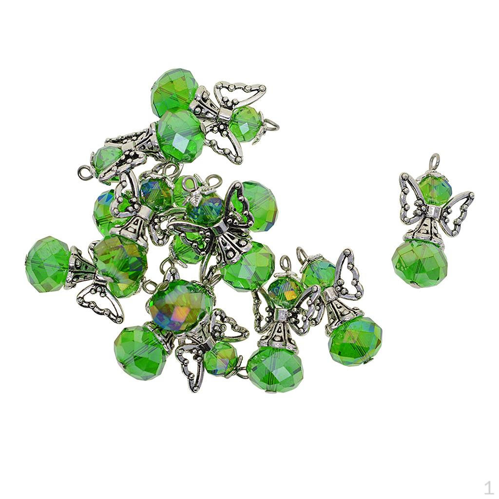 

12 шт. Ангельські підвіски, грановані намистини, браслети-розпірки, ремесла, виготовлення знахідок deep green