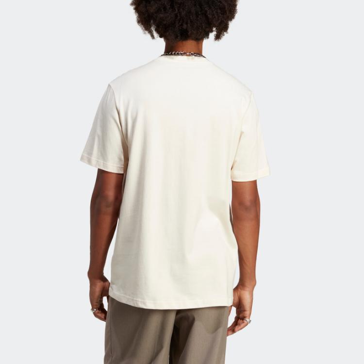 Adidas Originals Trefoil Peak Print Cotton T-Shirt Men Tops White IC2335