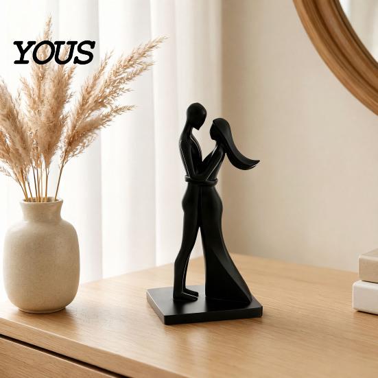 Durable Couple Statue Figurine, 3D Printed Hugging Statue, Modern Romantic Desktop Sculpture for Living Room, Bedroom, Office, Shelf, Table