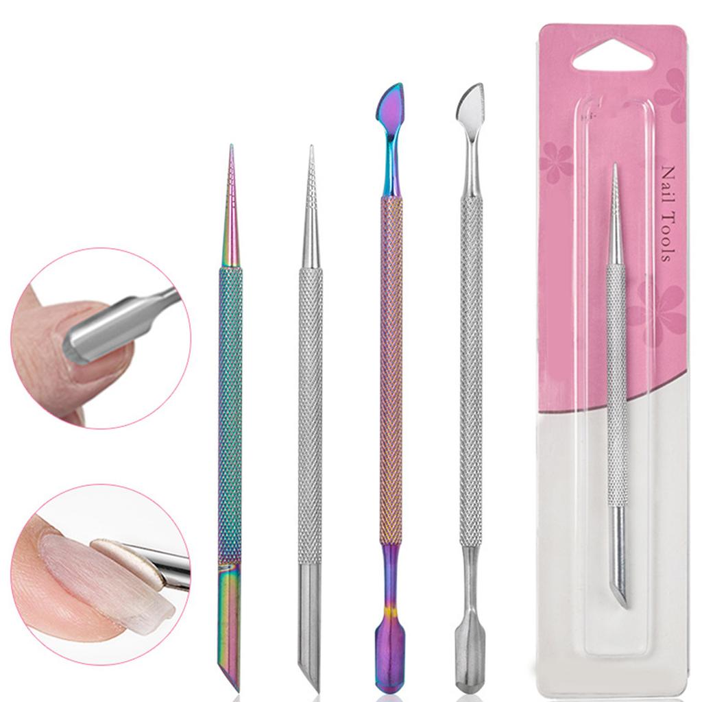 Cuticle Pusher with 2 End Cuticle Cleaner Nail Cuticle Remover Nail Cuticle Trimmer Stainless Steel Manicures Tool