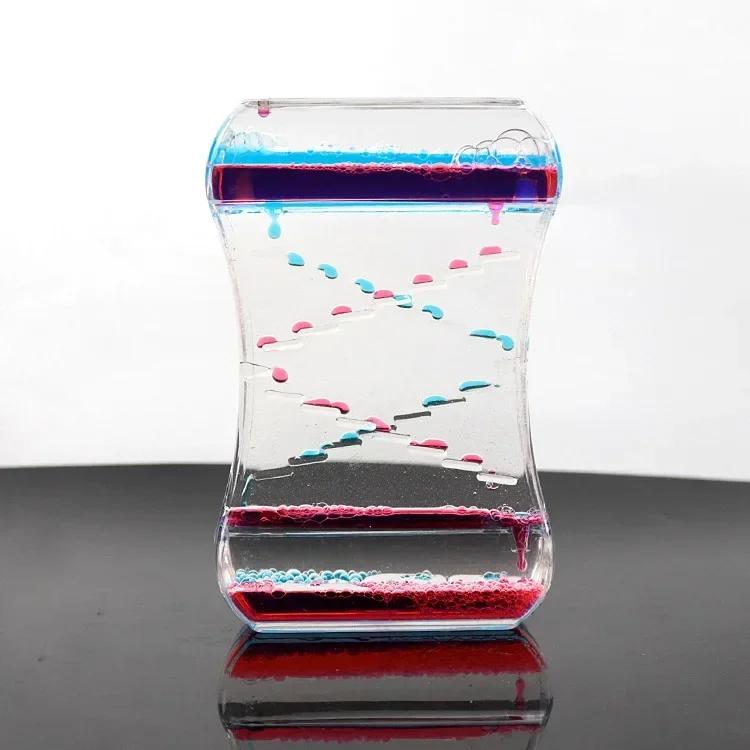 Timglas Timer Blandad Färg Tvåfärgad Oljedroppe Stege Flytande Vatten Oljedroppe Kreativ Dekoration Födelsedagspresent Timer Heminredning