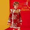 ASK JUNIOR Mädchen Winter Plüsch Cheongsam Kleid