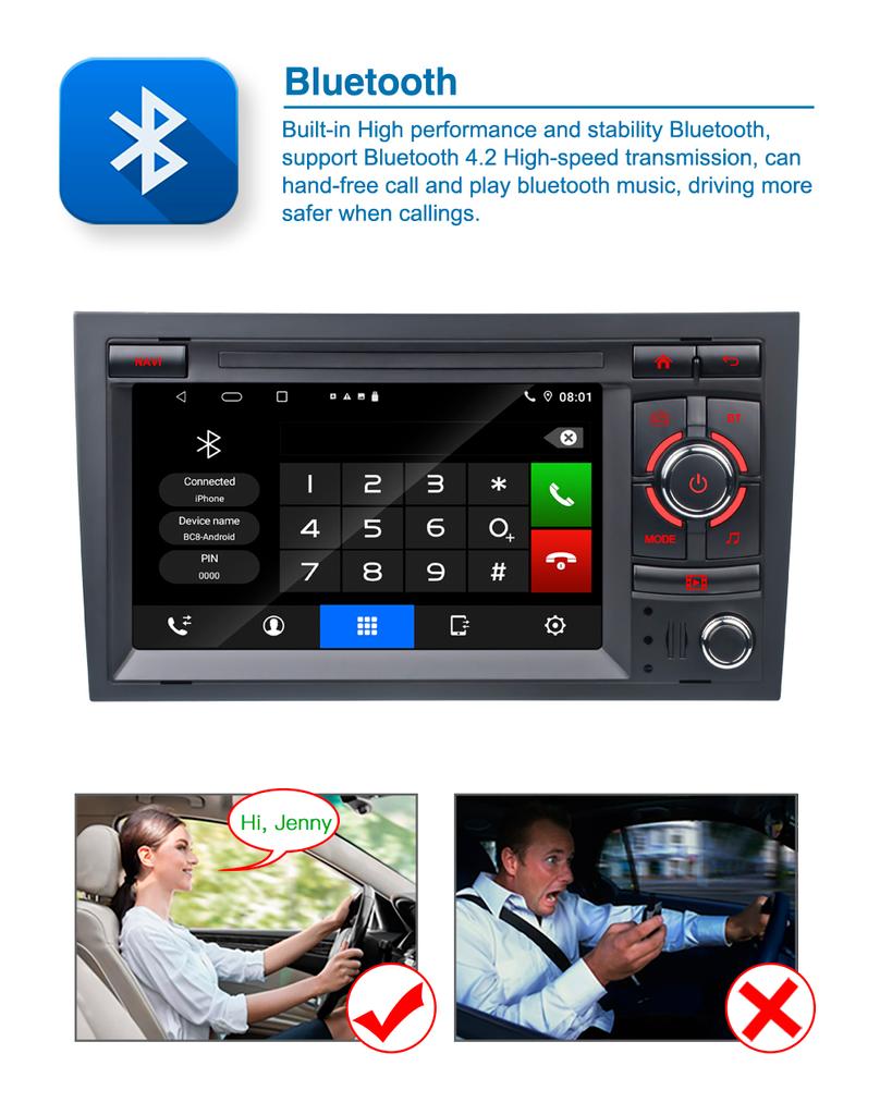 Trådløs Carplay Car Multimedia For A-udi A4 B8 B6 B7 S4 B7 B6 RS4 B7 SEAT Exeo Android12 Navigation DSP Wifi AutoRadio