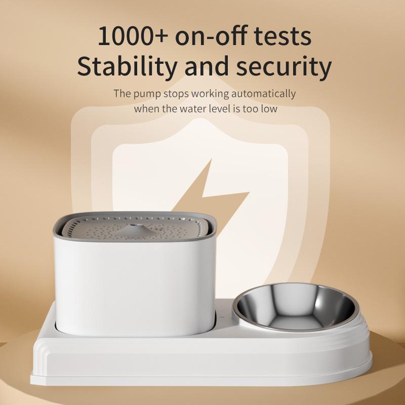 2in1 Cat Water Fountain Automatic Cats Drinker and Feeding Bowl 3L Recirculate Filtring Pet Cats Drinking Water