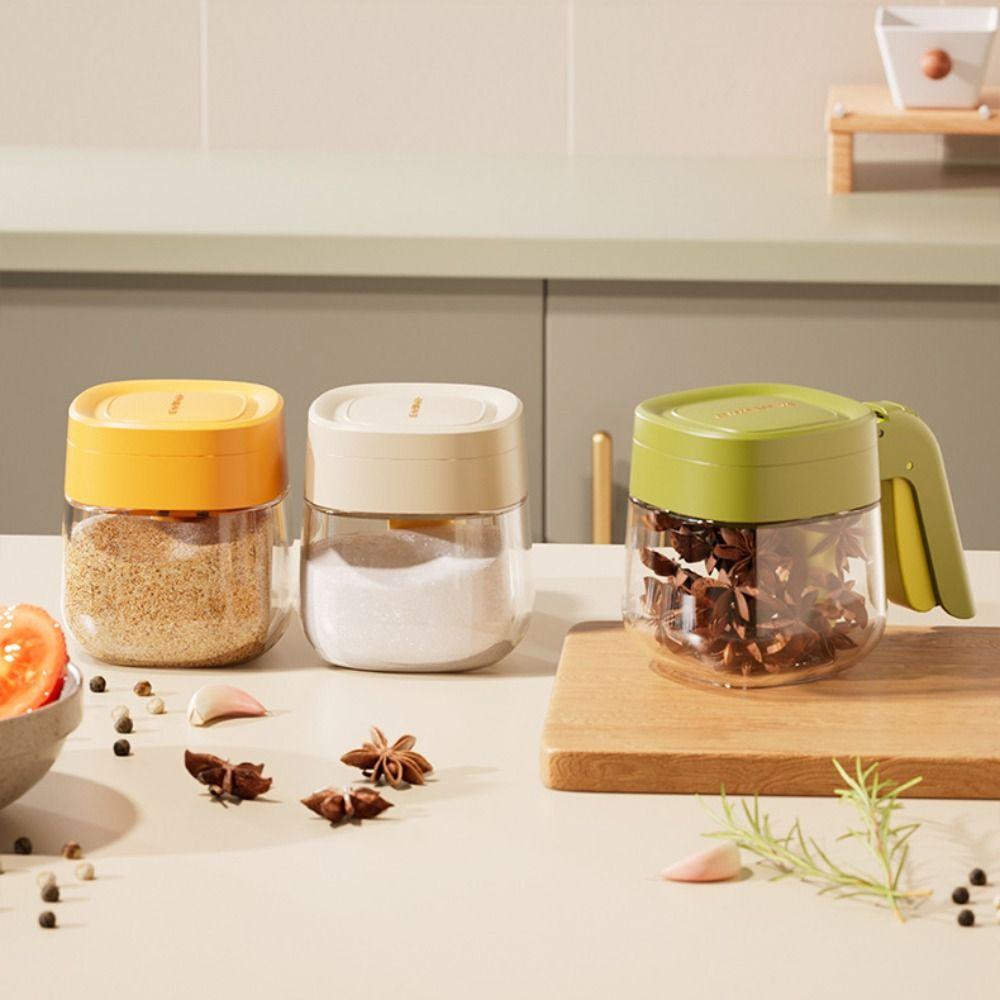 New Glass Plastic Glass Seasoning Bottles Transparent Seasoning Display Spice Containers Pepper Bottle Kitchen Supplies