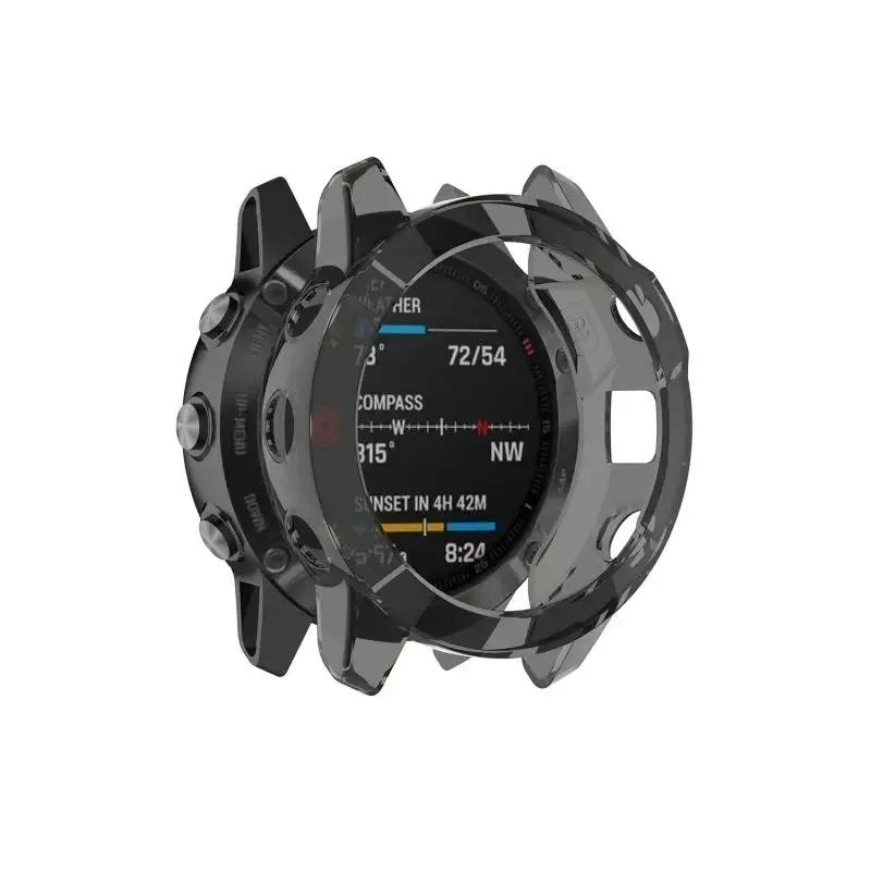 Étui de protection pour Garmin Fenix 7 7S 7X Pro Solar 6 6S 6X Pro TPU Protecteur Transparent Bracelet de Montre Intelligente Pare-chocs en Silicone