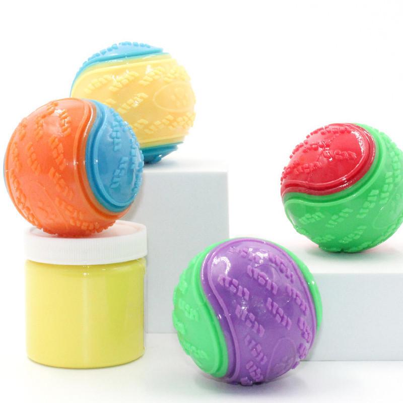 Spielzeug quietschende Hundebälle Gummi langlebig hüpfend Kauspielzeug Welpen Spiel TPR Outdoor