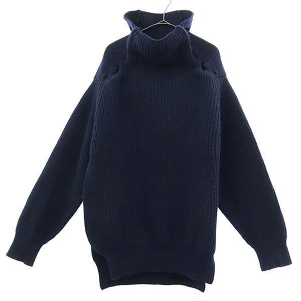 

TOGA PULLA Свитер с длинным рукавом из смесовой шерсти с высоким воротником 36 Темно-синий трикотаж Женский Б/у