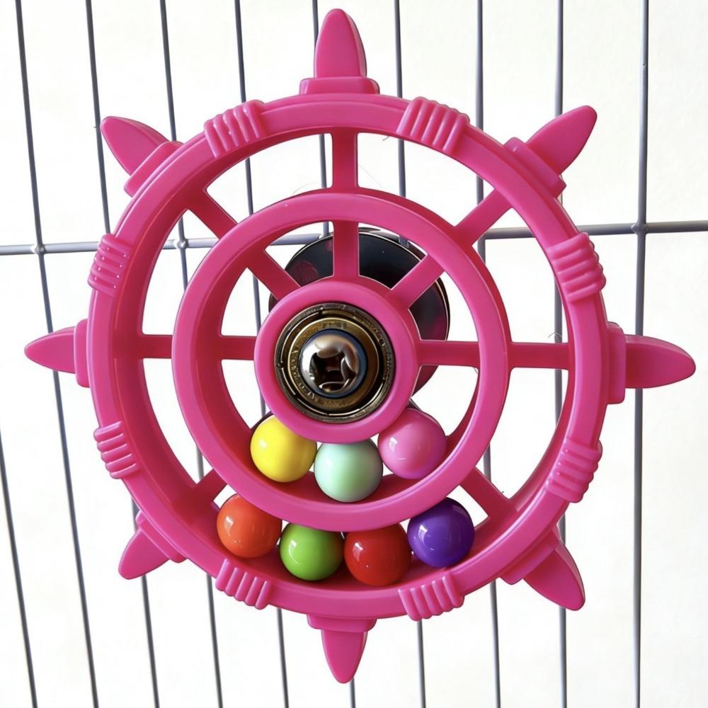

Colorful Beads Interactive Spinning Wheel Bite Resistant Bird Cage Toy Bird Cage Use
