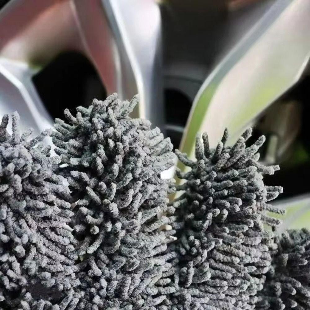 Anti-Scratch Car Washing Gloves Thick Cleaning Glove 5-Finger Design Washing Mitt  Auto Detailing