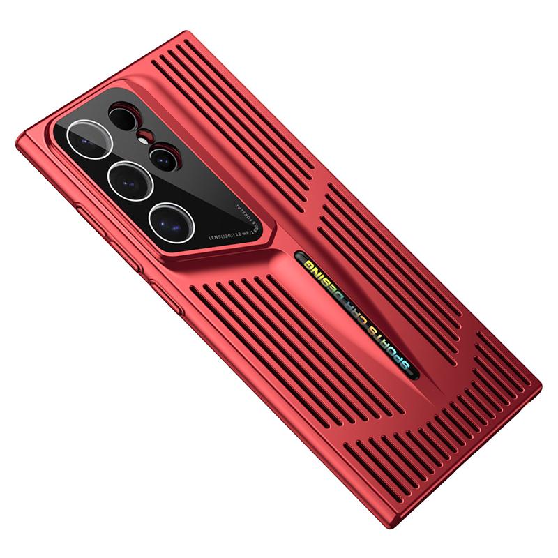 

For Samsung Galaxy S22 Ultra 5G Case Heat Dissipation Hard PC Phone Cover Shockproof Protection Red