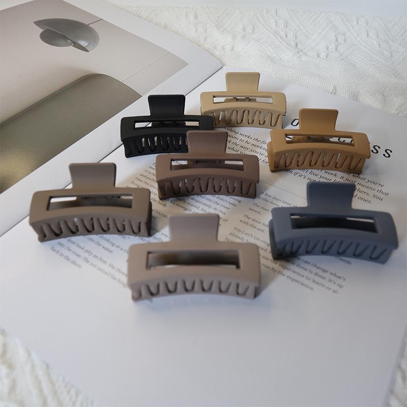 6.5" Korean Style Matte Rectangular Claw Clip - Women's Versatile Hair Accessory