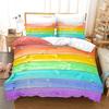 Superior Colorful Rainbow Duvet Cover Print Bedding Set King Size For Kid Teen Girls Microfiber Boho Comforter Cover Pillowcases