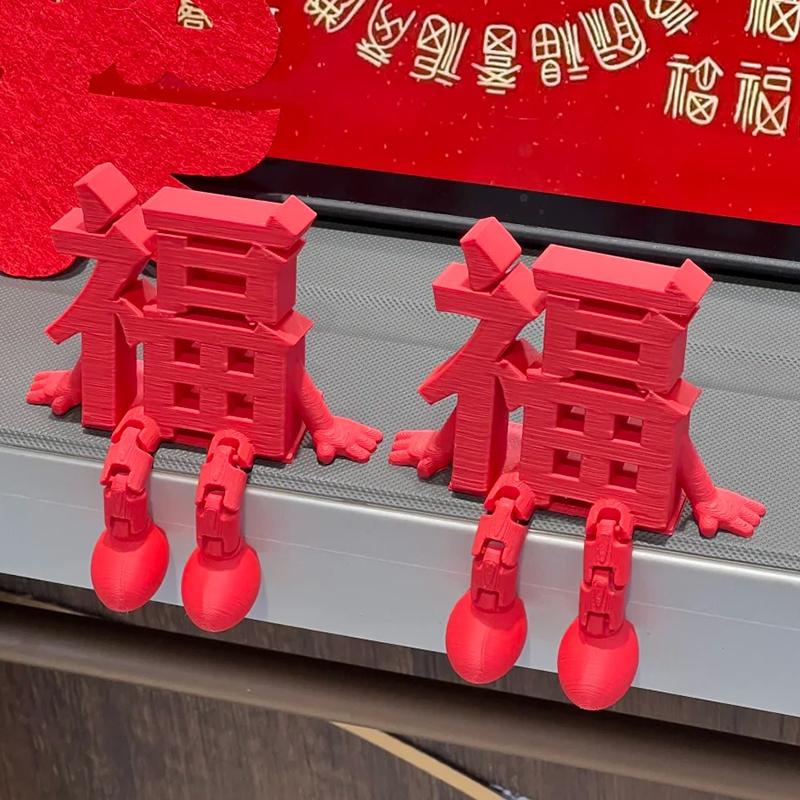 2025 New Year 3d Printing Lucky Character Ornaments Valentine's Day Love Rose Decor Desktop Handicrafts Lucky New Year Gift