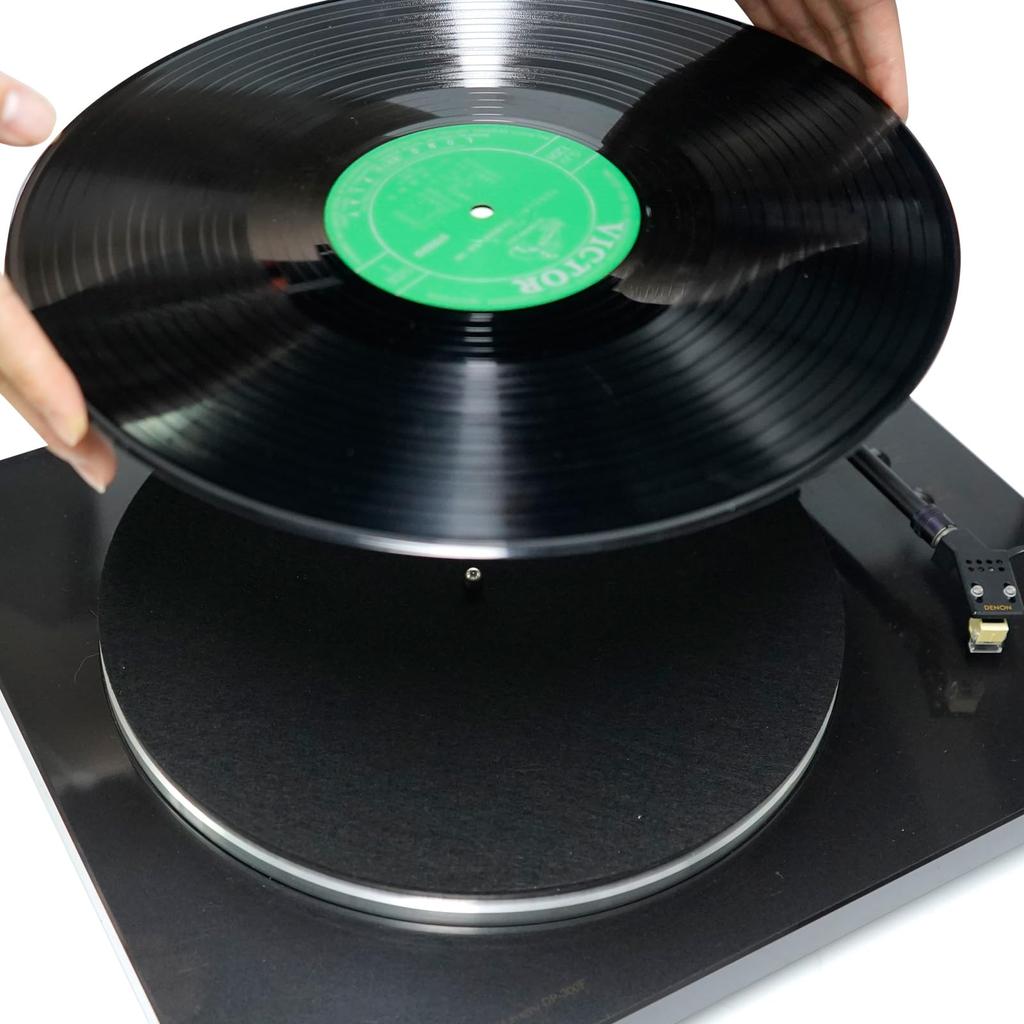 Record Turntable 3mm Mat for Record Black 12-inch Mat, Mat, Stable, Thick, Anti-Static, Vibration-Dampening Players,