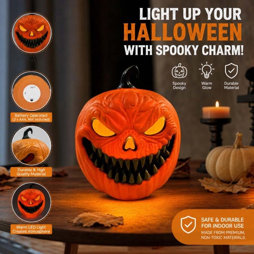 Ornamento di Halloween Attivato dalla Voce Lampada LED Attivata dal Suono Luce Zucca Interno