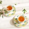 Floral Porcelain Tea Gift Set Glass Teapot with Infuser and Teapot Warmer Ceramic Tea Cup Saucer Coffee Mug Microwave Safe