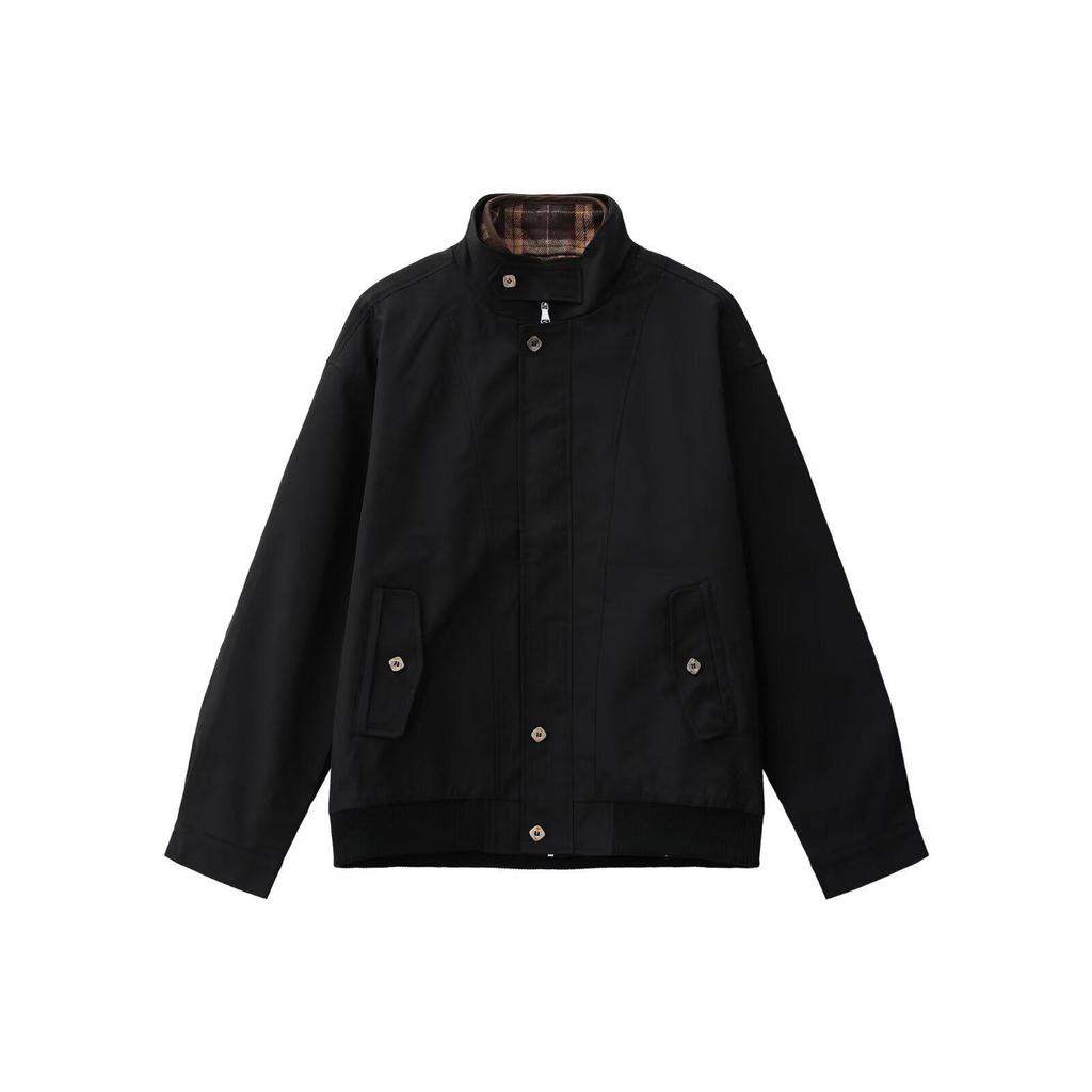 Men's Trendy Stand Collar Fake Two-Piece Workwear Jacket - 2026 Spring/Autumn Collection