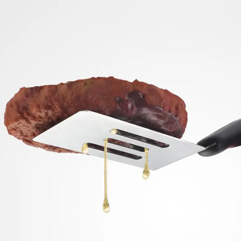 Stainless Steel Brownies Spatula Black Anti-scald Handle Steak Shovel  Tiramisu