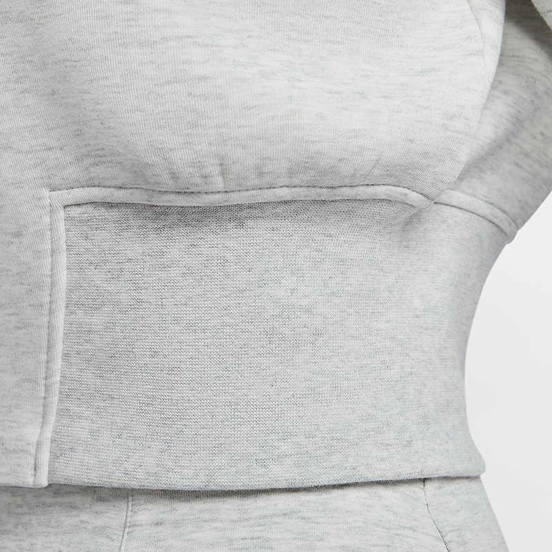 Nike Sportswear Tech Fleece Casual Fashion Simple Short Half-Zip Long Sleeve Sweatshirt Women Sweatshirt Light-Gray Multicolor Black HJ1032-013