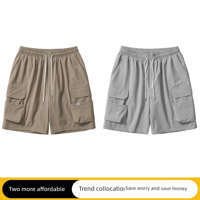 Trendy Vibe Wind Black Casual Shorts Pocket Decoration