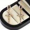 Vintage Gothic Thorn Rose Cross Pendant Earrings Suitable for Men and Women Creative Sweet Cool Style Jewelry Party Gifts