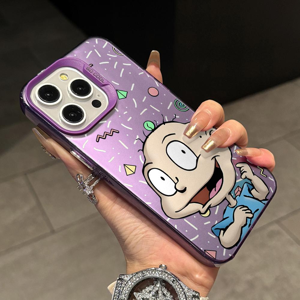 Funny Cartoon R-Rugrat Children Phone Case for Samsung Galaxy S26 S25 Edge S24 S23 S22 S21 FE S20 Ultra Plus 5G Silver Cover